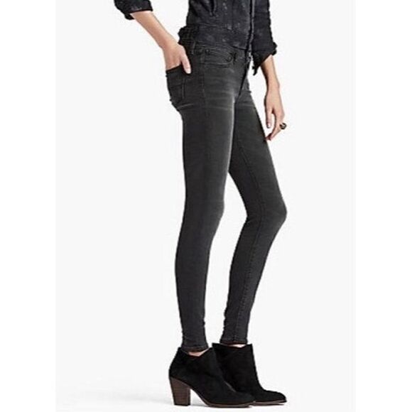 Lucky Brand, Olive Skinny Style Charcoal Fading Whiskering Detail, Women’s 0 /25 - Picture 1 of 14